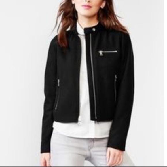 GAP Jackets & Blazers - Gap | True Black Full Zip Biker Jacket